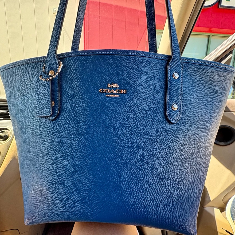 Coach Midnight Teal Blue Leather Bag